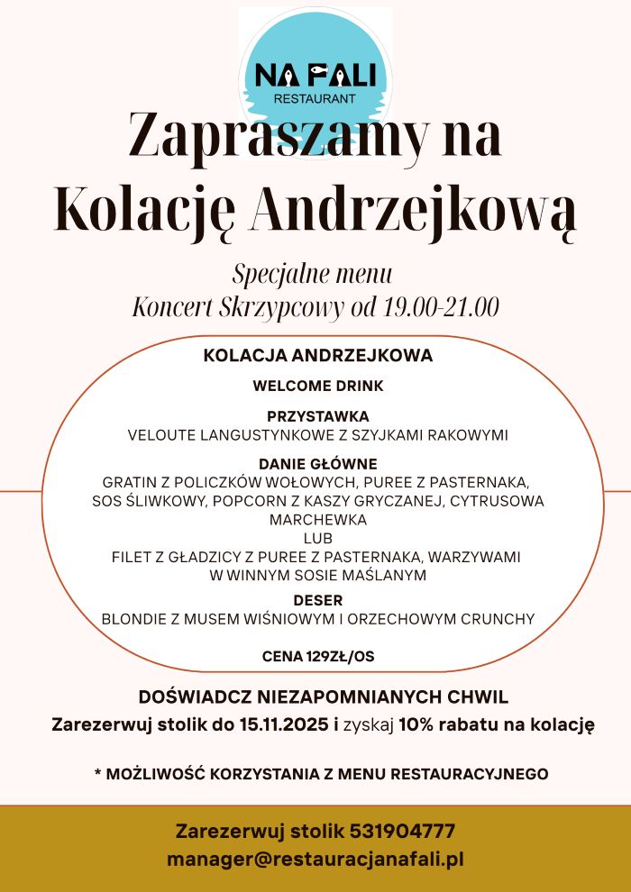 Plakat - Zapraszamy na Kolację Andrzejkową